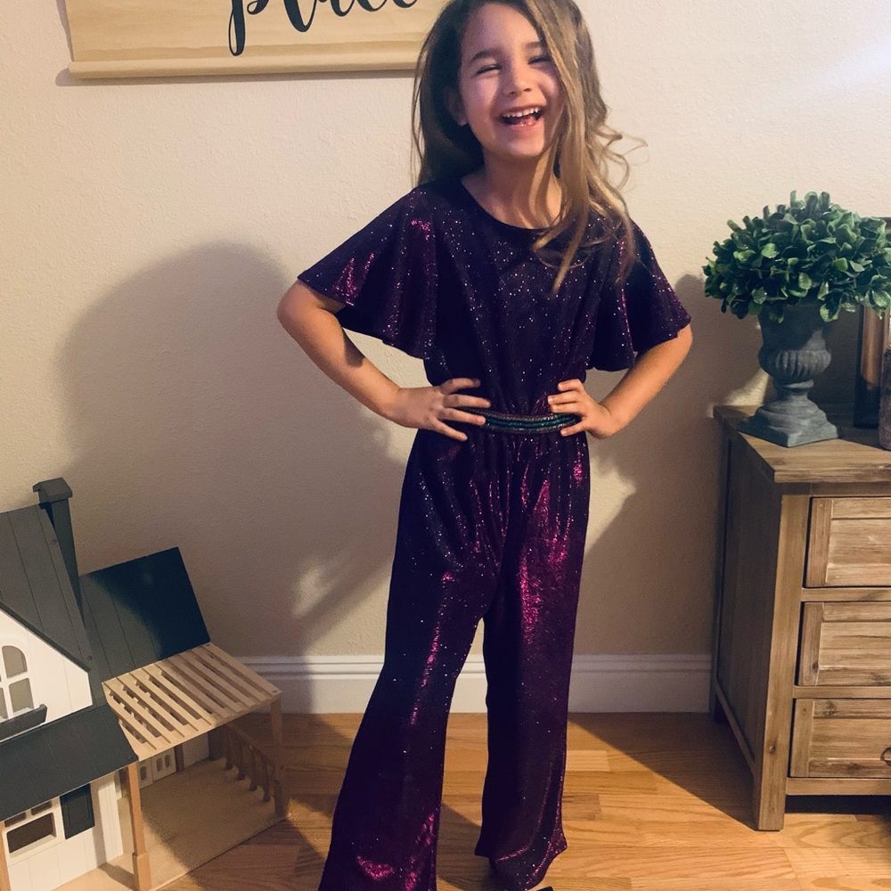 Purple sparkle jumpsuit!